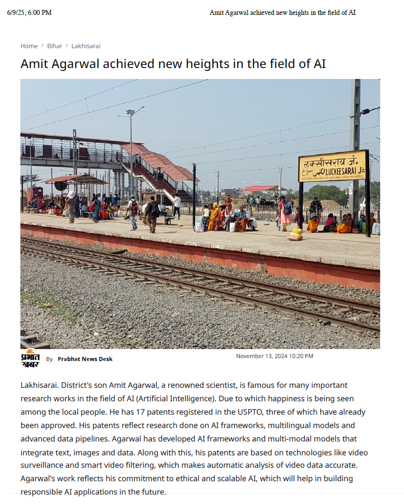 Prabhat Khabar — Amit achieved new heights